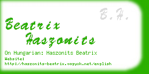 beatrix haszonits business card